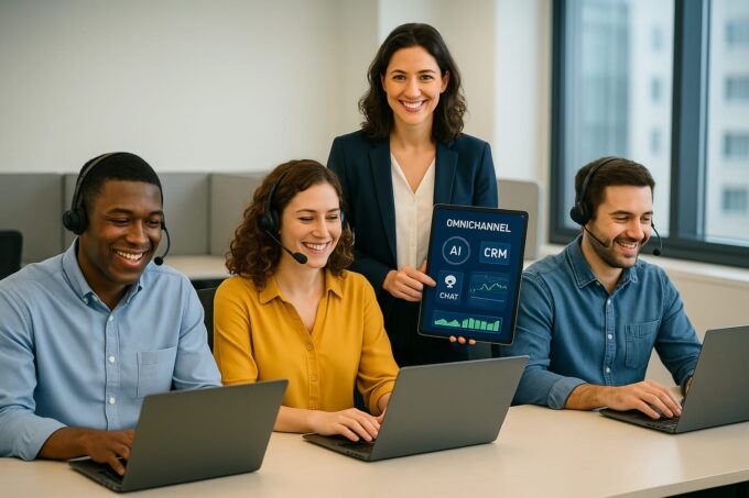 Contact Center completo com Ominnichannel, CRM Lite, integração com terceiros, disacdores e IA